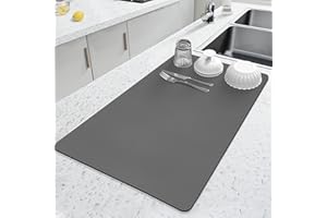 LOPNUR Kitchen Dish Drying Mat, 24"x16" Large Dish Drying Mats for Kitchen Counter, Super Absorbent Dish Drying Pad, Diatomit