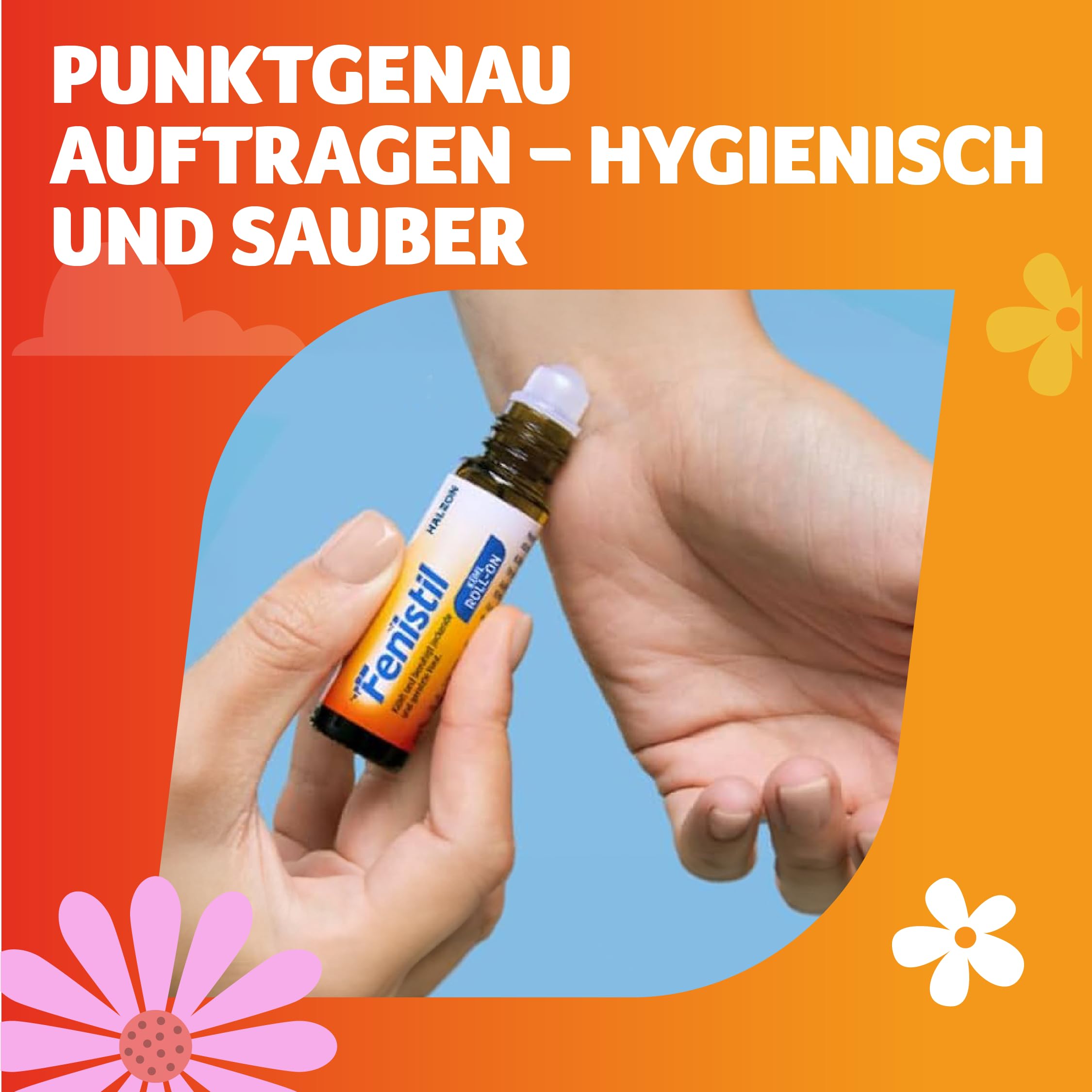 Fenistil Kühl Roll-on, Kosmetikum zur Beruhigung von gereizter und juckender Haut, z.B. bei Mückenstichen, Insektenstichen, Fenistil Roll On 8 ml 6