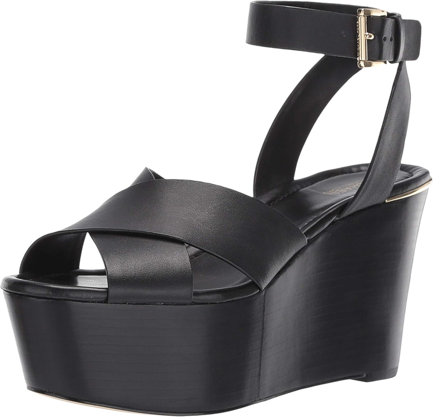 michael kors abbott leather wedge