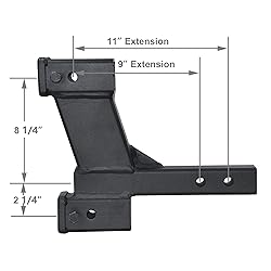 TOPTOW Trailer Hitch Extender Adapter with 2-inch