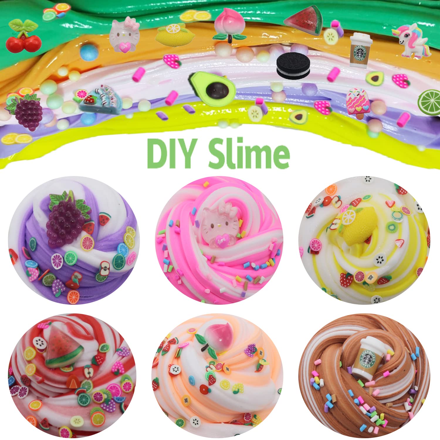13 Pack Unicorn Dual Color Butter Slime Kit,Soft & Non-Sticky,DIY Slime Toys for Kids, for Girls and Boys Party Favors