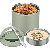 40oz Insulated Food Jar-Say Goodbye to Spills&Cold Meals|QuickLift Airtight Leak-Proof Lid Thermo for Hot Food, Wide Mouth Soup Thermos Lunch Box Container Adults|Stainless Steel with Folding Spoon