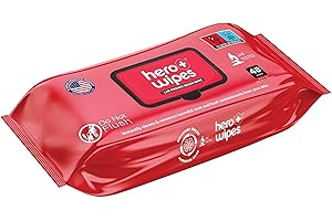 Hero Wipes On Scene Decon Body Wipes for Firefighters or Hunters (48 Count) - Removes 98% of Carcinogens - All Natural Alcoho