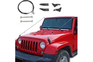 JeCar Limb Risers Kit Hood Protective Sub-line Branches Brackets Exterior Accessories for 2007-2018 Jeep Wrangler JK JKU, 2PCS