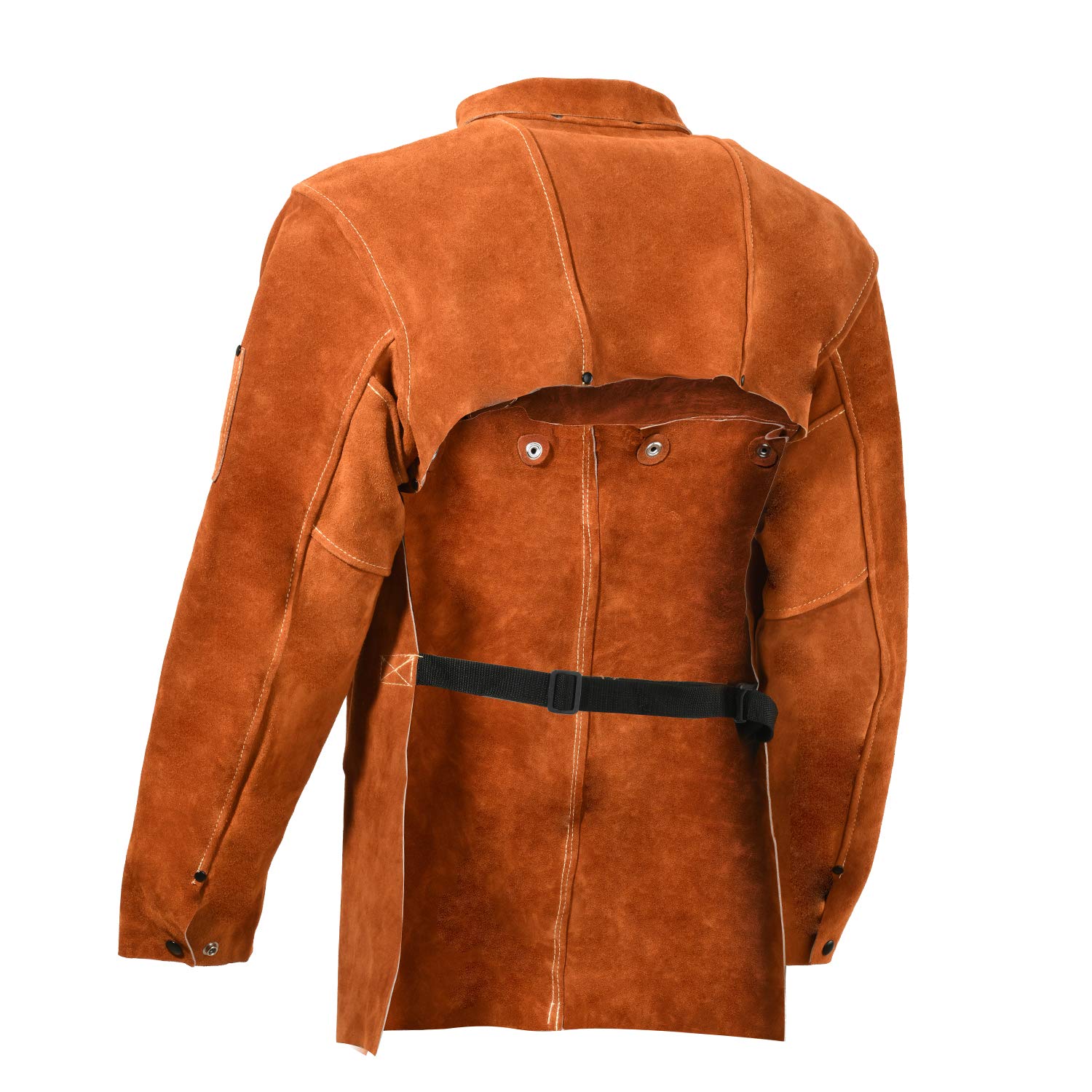 LeaSeek Leather Welding Jacket, Heavy Duty Welding Apron with Sleeve, Flame Resistant Work Jacket (Small) - Image 5