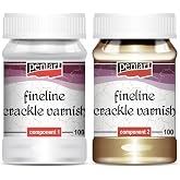 pentart Fine line Transparent Varnish 100 ml (Set of 2 Pieces), Cracking, Hobby Paints, decoupage (549269)