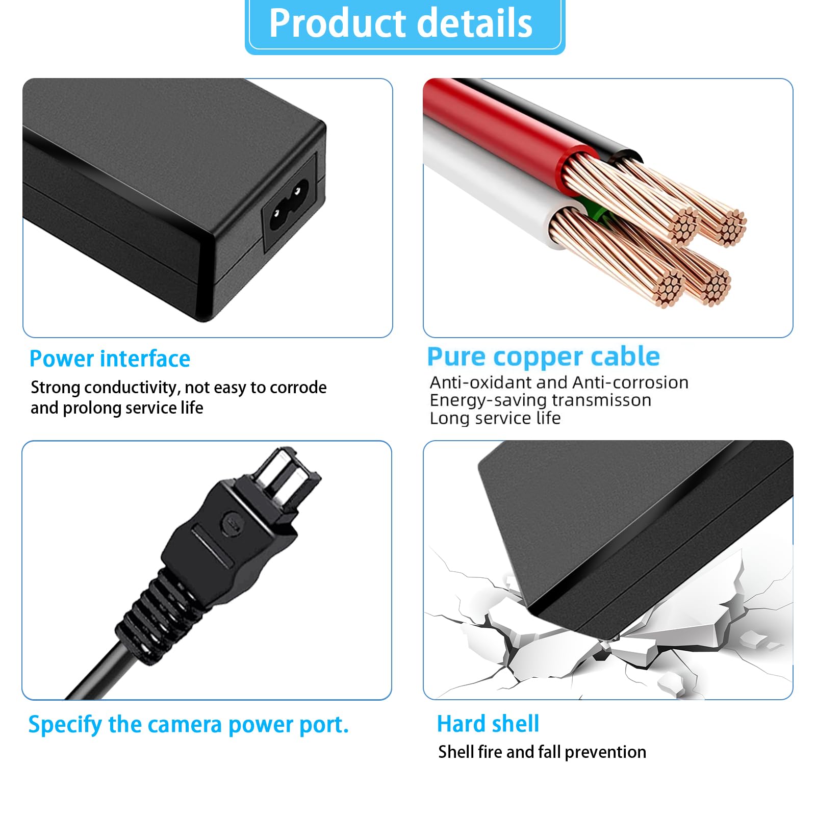 8.4V 1.7A AC Adapter Charger For Sony HandyCam DCR-SX41/SR68/SR80/SR82 - Replacement For AC-L25