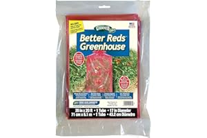 Dalen Better Reds Greenhouse – Breathable Cover Perfect for Tomatoes – Easy DIY Installation – Protects Plants Against Pests and Harsh Weather – Twist Ties and Cutter Included – 28in x 20ft