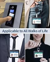 Uniclife ID Badge Holder Double-Sided Windows 6 Pack Horizontal Card Protector view 6