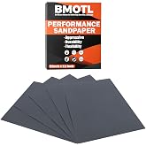 BMOTL Wet Dry Sandpaper Sheets 9x11, 1000 Grit, 12Pcs | Premium Silicon Carbide Sand Paper for Wood Furniture Finishing, Automotive Polishing, Metal Sanding