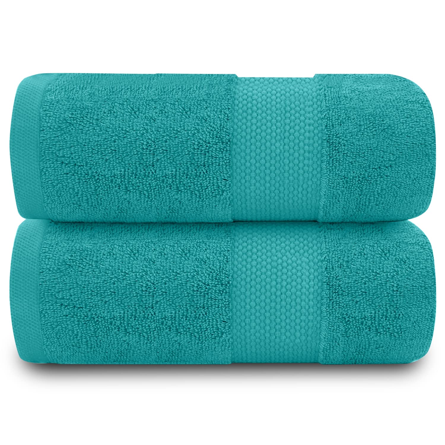 GC GAVENO CAVAILIA Fade Resistant Bathroom Set, 700 GSM Premium Quality Extra Absorbent 100% Cotton Bath Towel, Egyptian, Teal, 2PK Sheet (555742)
