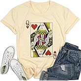Queen of Hearts T-Shirt for Women Funny Vintage Graphic Tees Cool Cute Queen Tee Casual Short Sleeve Tops Shirts