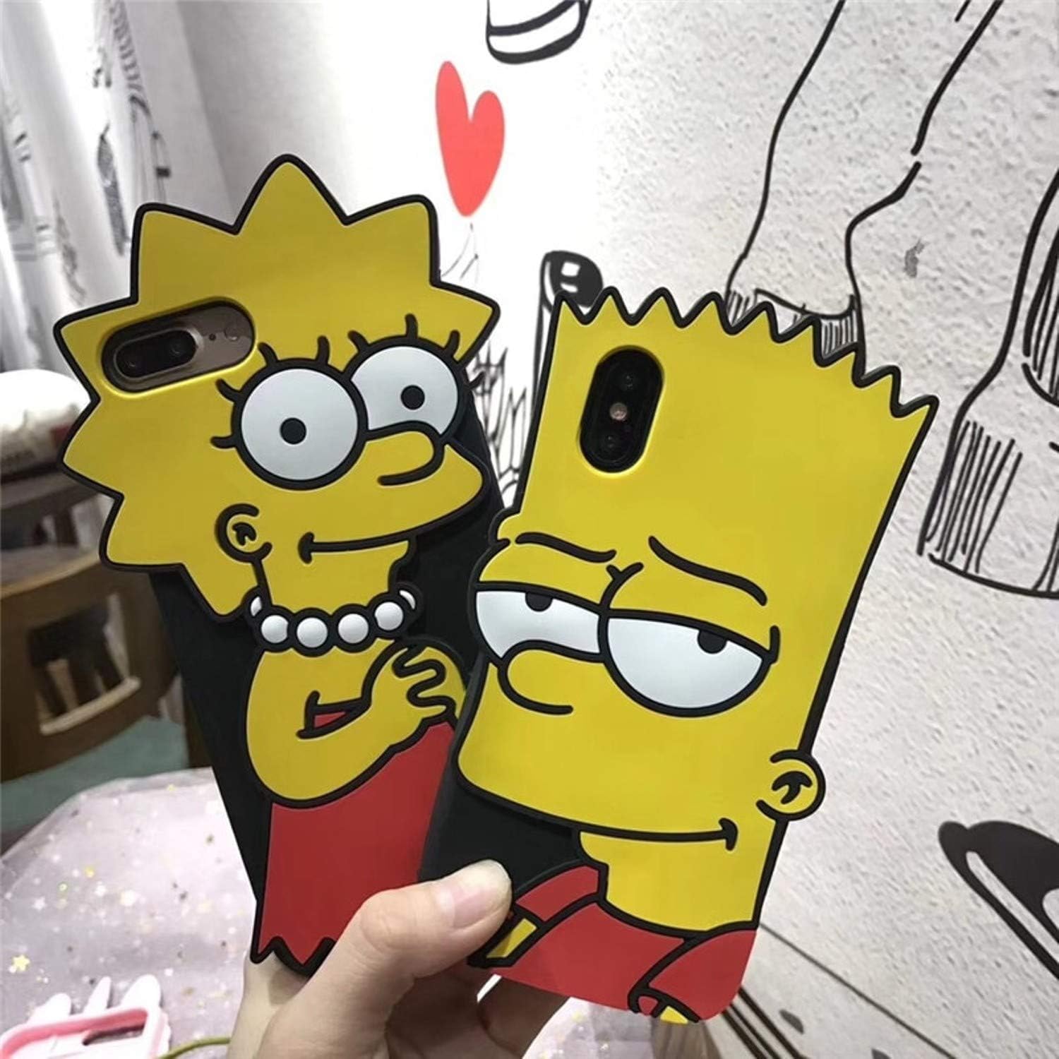 Bart Simpsons Lisa Cartoon Silicon Case - Cases Soft Silicone Cute Shockproof Cover for iPhone 7 8 6 6s Plus X XS MAX XR (Bart, for iPhone 7)