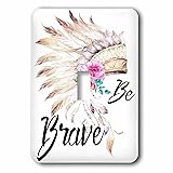 3dRose LSP_252955_1 Be Brave Tribal Feather
