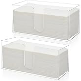 2 Pcs Acrylic Paper Towel Holder Acrylic Countertop Paper Towel Dispenser Folded Clear Trifold Napkin Holder, Suitable for Z-fold, C-fold or MultiFold Papers Towels for Bathroom, Toilet, Kitchen