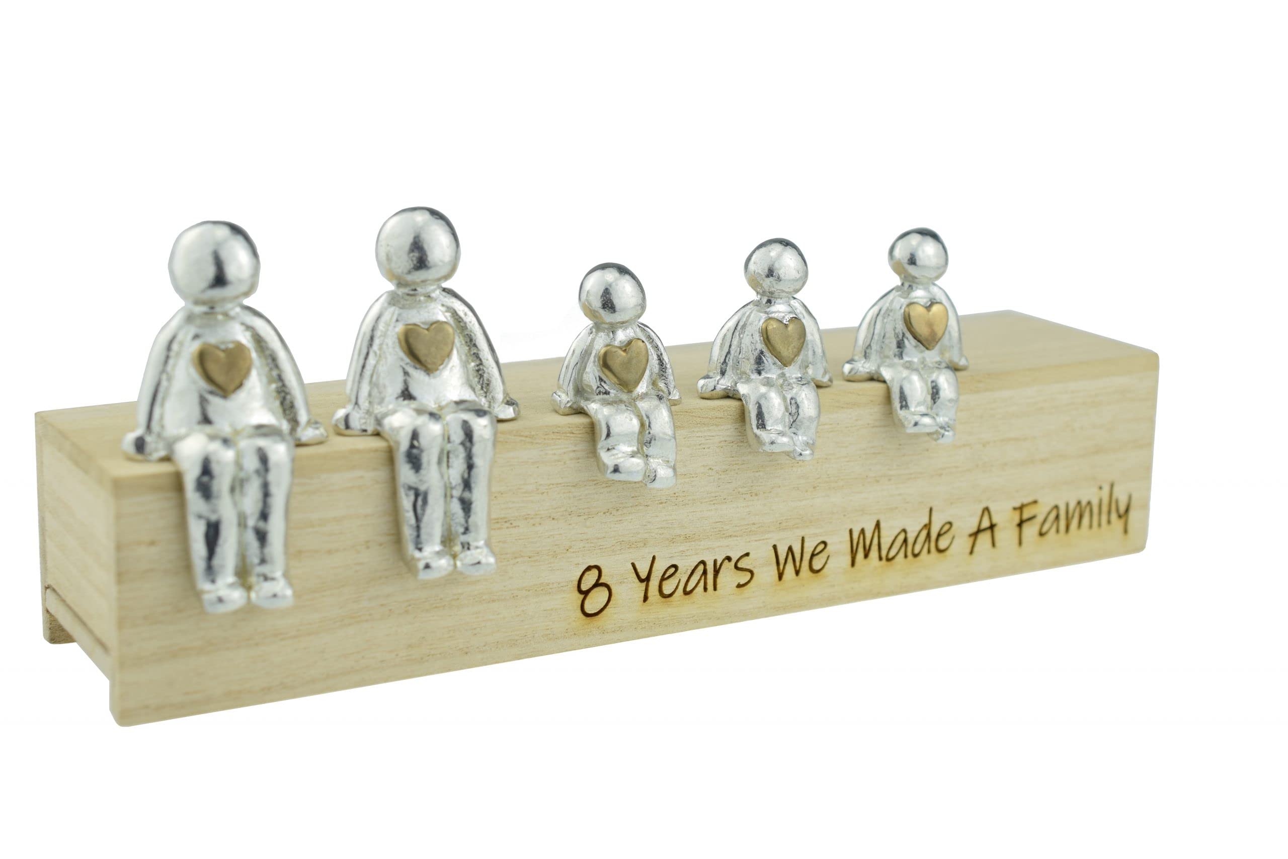 Pirantin Bronze Heart We Made A Family 8th Anniversary Ideas - Choose Your Only Family Combination (3 Children)