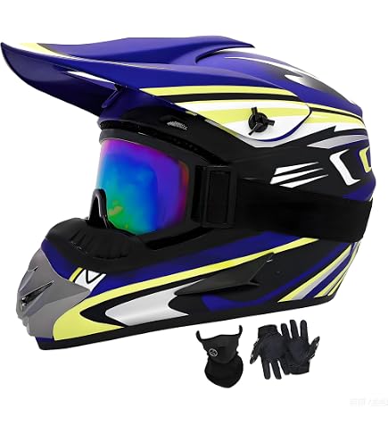 SanQing Youth Dirt Bike,Motocross Helmets DOT Approved (SH-Blue, S)