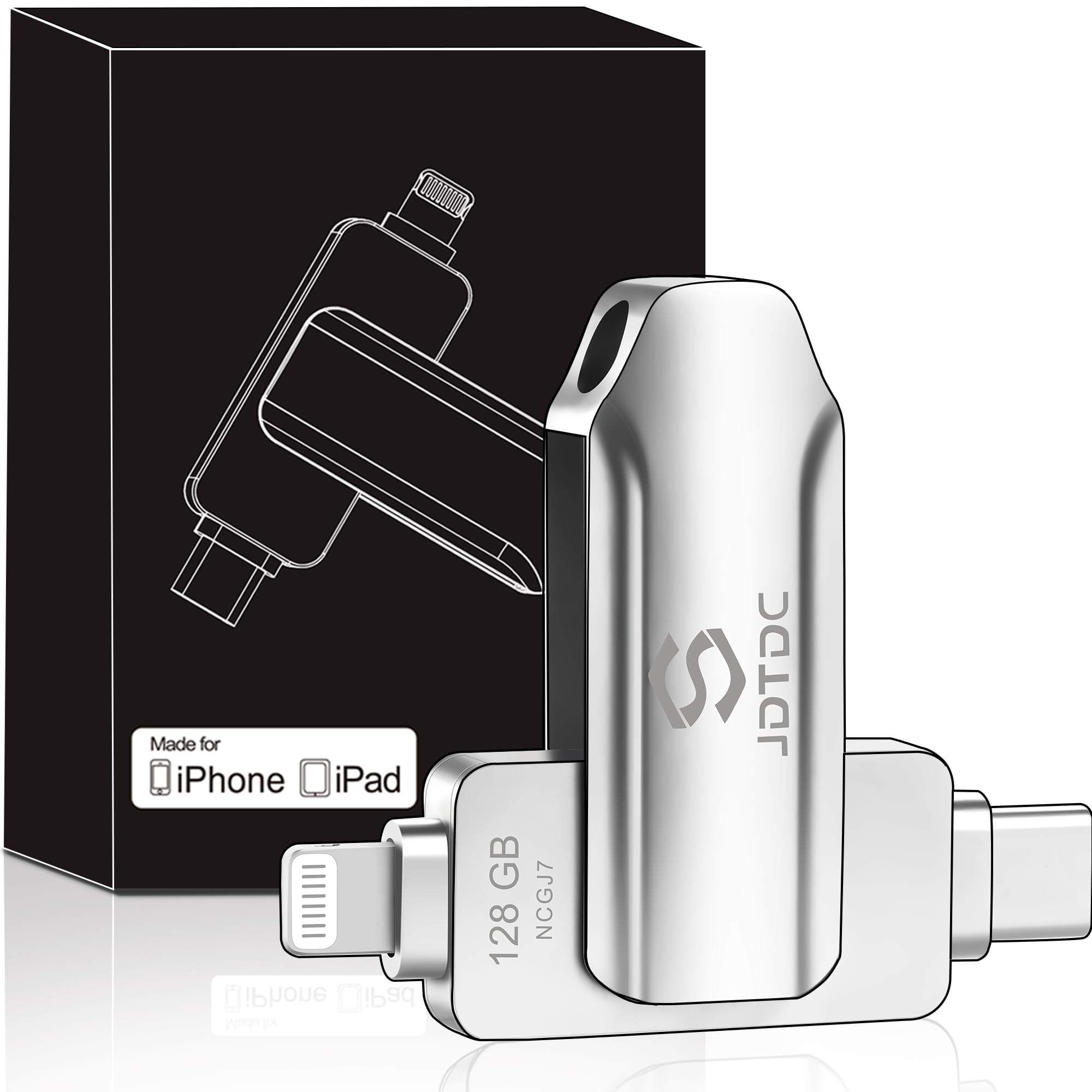 【全世界900万人の 信頼】 Apple MFi認証 128GB iPhone USBメモリ｜正規容量｜メモリ アイフォン｜写真/動画/連絡先 自動バックアップ｜iPhone 16 15 タイプc usbメモリ Android対応｜iOS Lightning メモリー商品画像