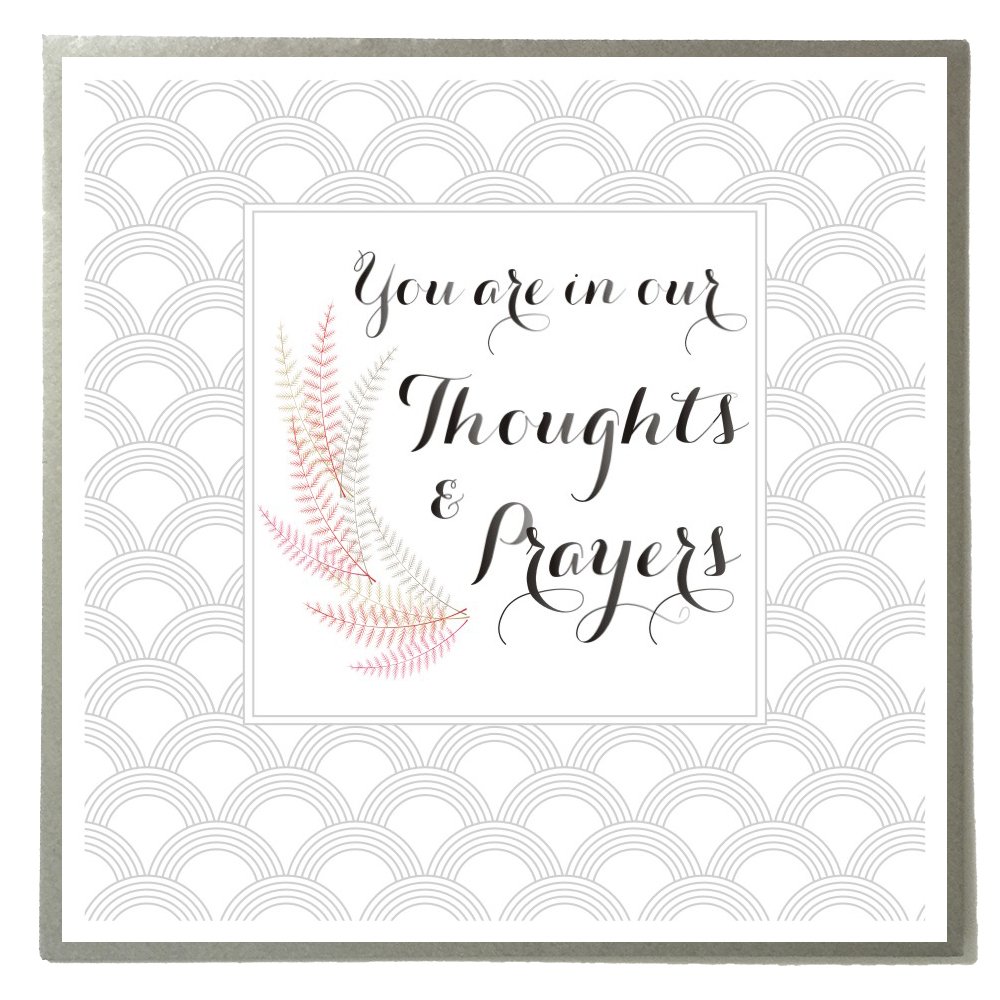 Claire Giles Greeting Cards, Sympathy Card, Sorry and Thinking of You Card, Fern Flowers Design Greeting Card, Thoughts & Prayers