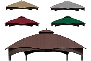 SCOCANOPY Brown Ripstop Replacement Top for Lowe's Allen Roth 10X12 Gazebo Model #GF-12S004B-1/ GF-12S004BTO/TPGAZ17-002C