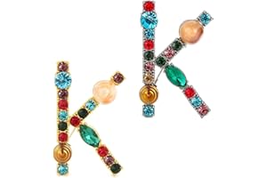 GAFARIO Initial Letter Brooch Bling Pin Jewelry Xmas Present Crystal Pearl Brooches Christmas Gift