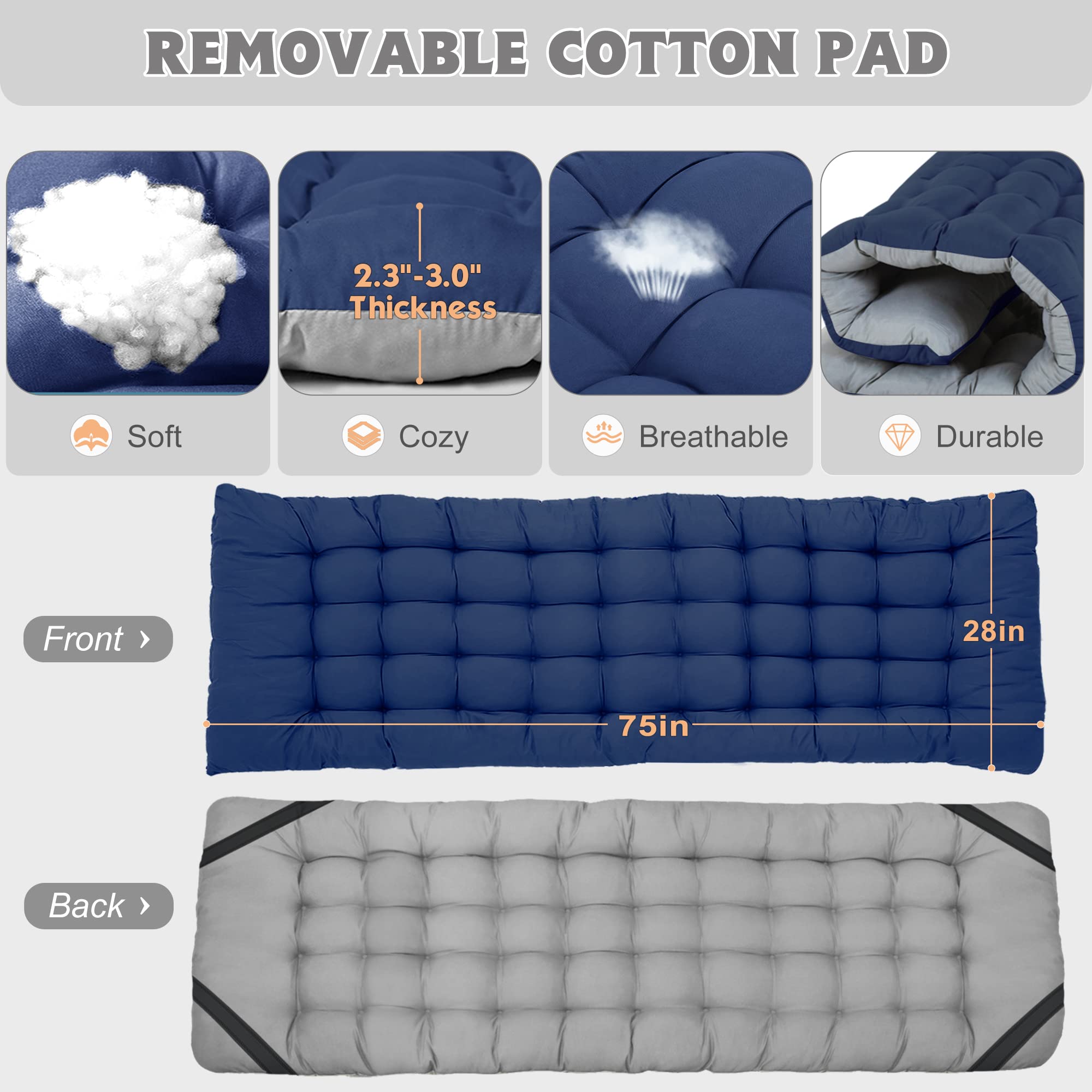 ABORON Folding Camping Cot W/Mat for Adults, Heavy Duty Outdoor Bed