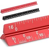 Prasacco 2 Pcs Architectural Scale Ruler 6 Inch Small Scale Ruler Mini Engineer Scale Ruler Pocket Aluminium Metal Ruler for Architects Engineering Artists Draftsman Drawing Drafting