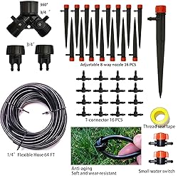 Drip Irrigation Kit 65.5 Feet, 1/4 Pipe Automatic