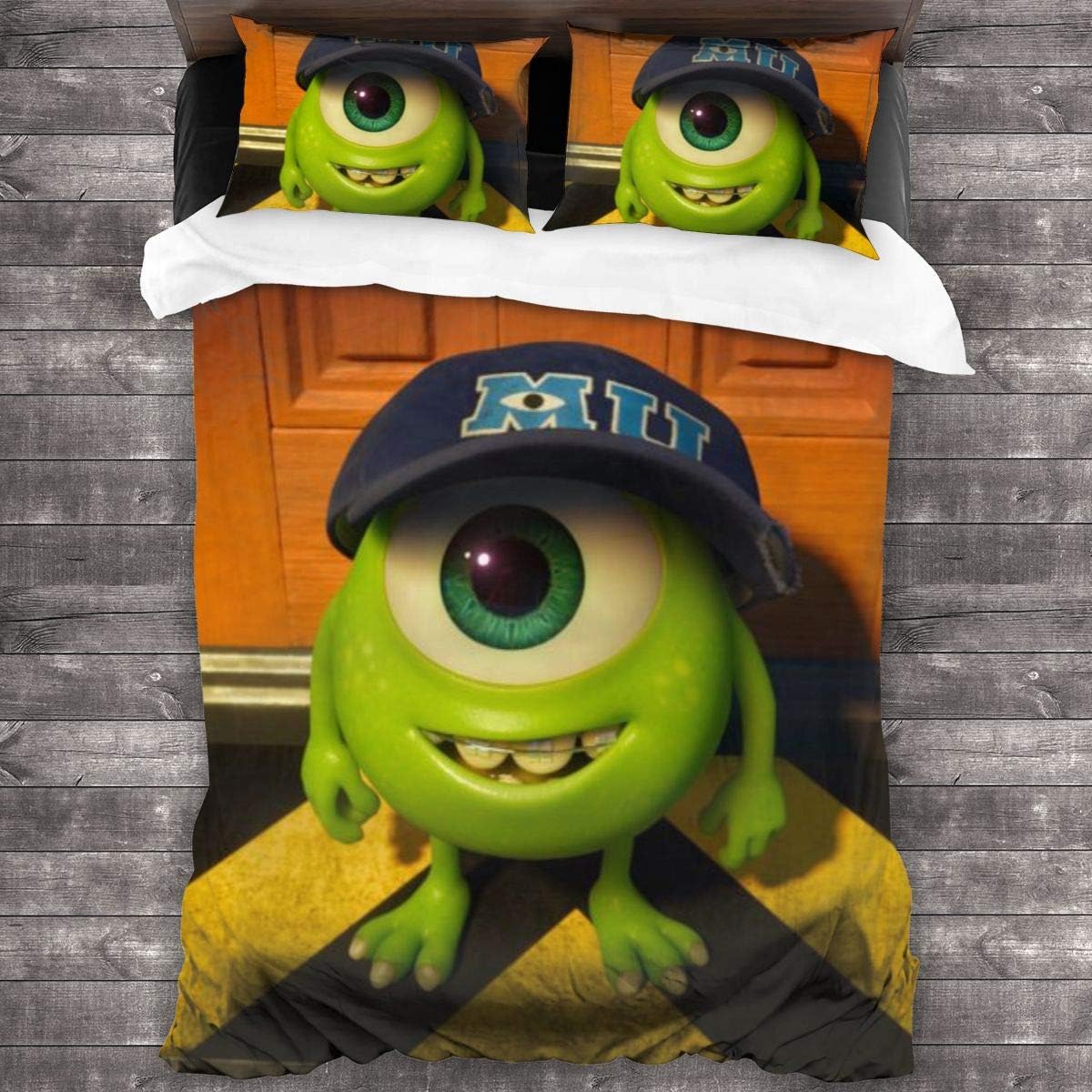 Monsters University 3-Piece Bedding Set 86 X 70 In Two Pillowcases And One Quilt Cover