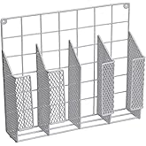 Home Basics Organizer Rust Resistant, Perfect for Food Storage, Silver Foil, Wax Paper, Sandwich Bags, Plastic Wrap-Mounts,White
