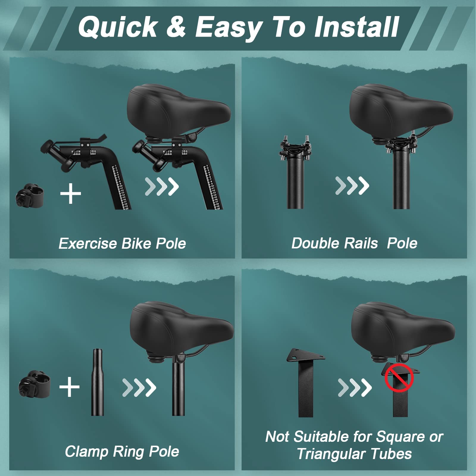 Oversized Bike Seat For Peloton Bike Bike+, Comfort Seat Cushion