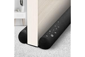 CHICROSA WEXHUG Waterproof Twin Door Draft Stopper Adjustable Size 30" to 36" Weather Stripping Noise Blocker Window Breeze Blocker (Black)