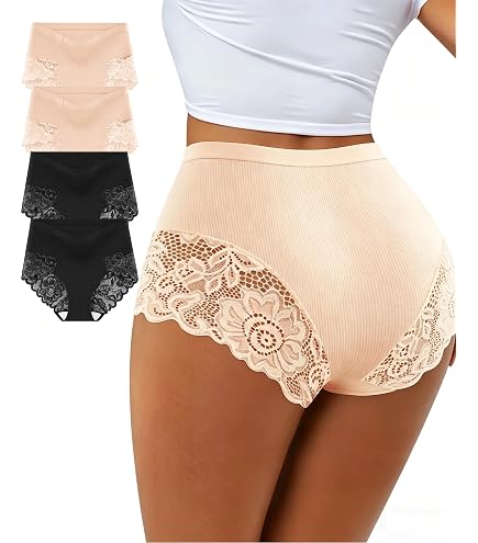 SHENHE Women's Lace Pack Panties Cheeky Mid Rise Tops Multicolor