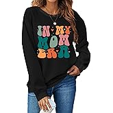 LHBNK In My Mom Era Sweatshirt Women Mama Sweatshirt Mom Life Pullover Tops Casual Long Sleeve Blouse