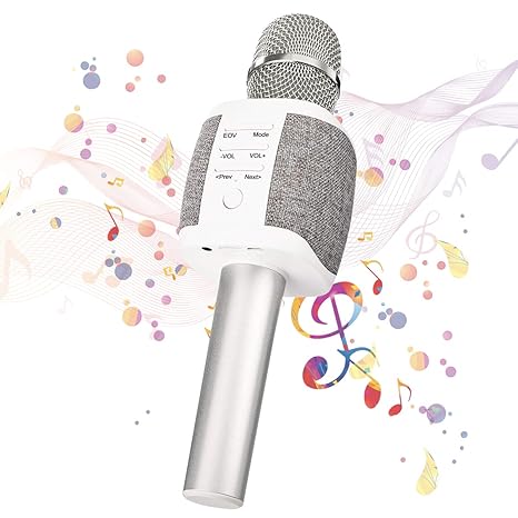 bluetooth Karaoke Mikrofon, NASUM, tragbar drahtlos Microfon, Lautsprecher für die Aufnahme von Sprach und Gesang, für Party,