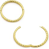 365 SLEEPERS Sterling Silver 8mm - 14mm Diamond Cut Twist Hinged Hoop Nose Lip Septum Tragus Segment Ring Sleeper Earrings Australian Made Nickel Free Hypoallergenic