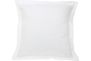 FRESH IDEAS Poplin Tailored Pillow Sham, Euro, 26x26 inches, White