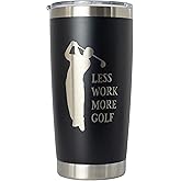 Golfing Gifts for Men, Stainless Steel Insulated Travel Mug with Lid, Golf Retirement Gifts, 20 oz Golfing Coffee Tumbler
