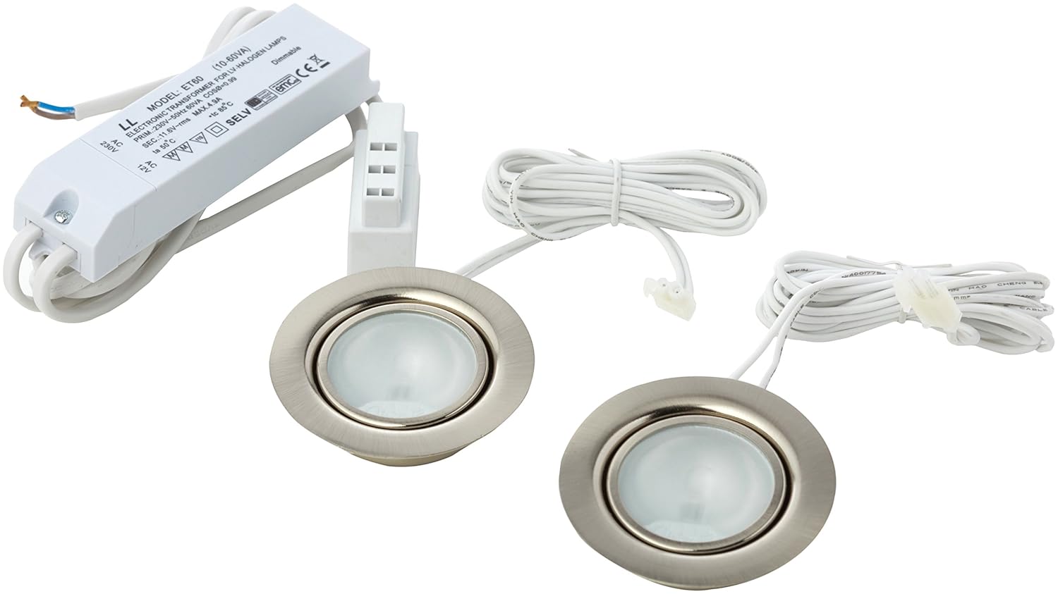 Wattlite Low Voltage Recessed Cabinet Downlights, Includes 20W G4
