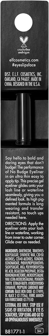 e.l.f. No Budge Precision Eyeliner Black Long Lasting Smudge Resistant Vegan view 6