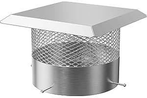 10 Inch Stainless Steel Chimney Cap with Screen, Adjustable Mesh Cover for Rain and Debris Protection, Rust Proof Weatherproo
