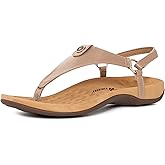Athlefit Women's Comfortable Orthopedic Sandals Thong Dressy T-Strap Orthotic Casual Summer Arch Support Sandals