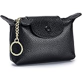 SENDEFN Small Leather Women Coin Purse, Women's Keychain Zipper Pocket Pouch Wallet