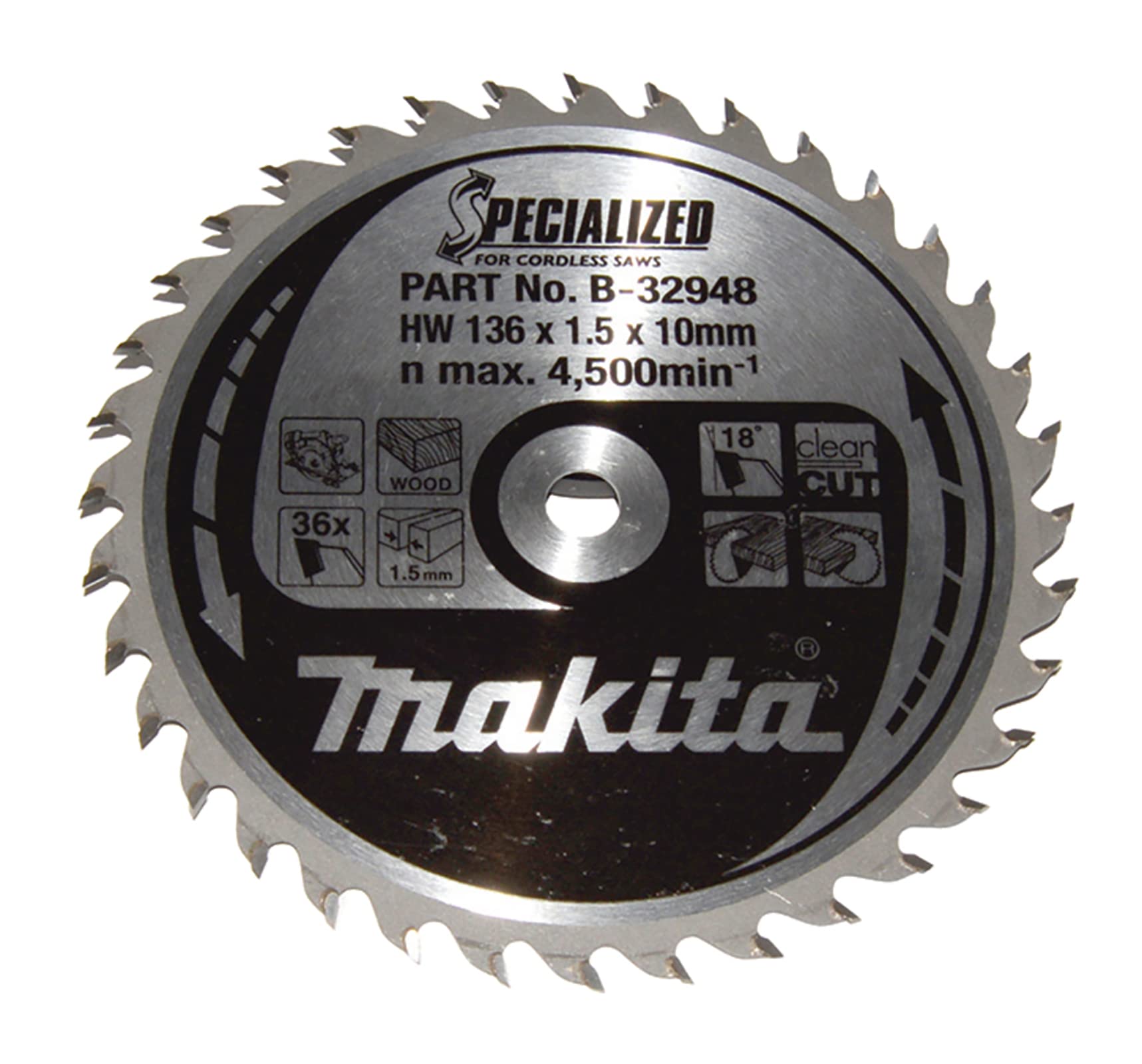 Makita B-32948 Specialized Blade for Cordless Saws 136x10x36T