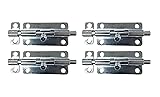 QCAA Sliding Barrel Bolt, 4", Steel, Zinc Plated, 4