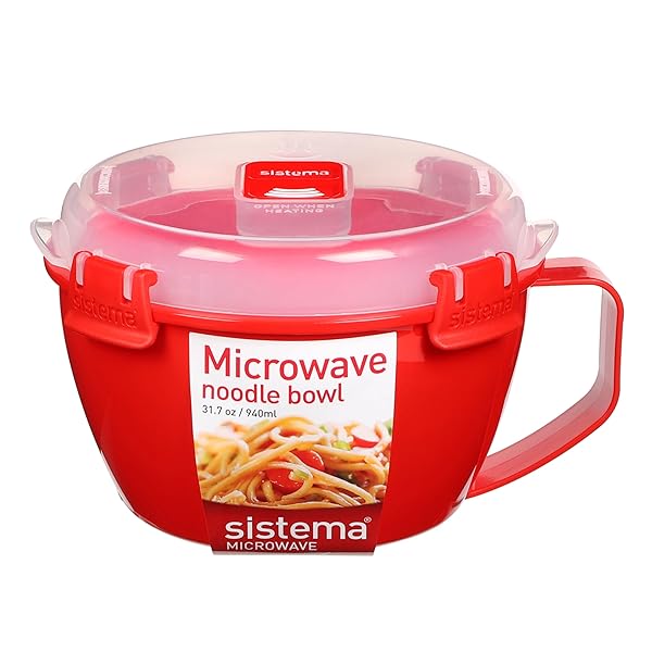 SISTEMA 1109ZS MICROWAVE COLLECTION NOODLE BOWL, 1 COUNT (PACK OF 1), RED