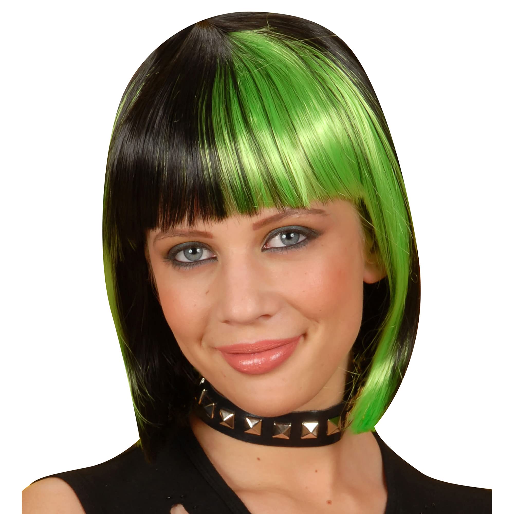 Zoey - Black Streaked/Green Wig for Hair Accessory Fancy Dress