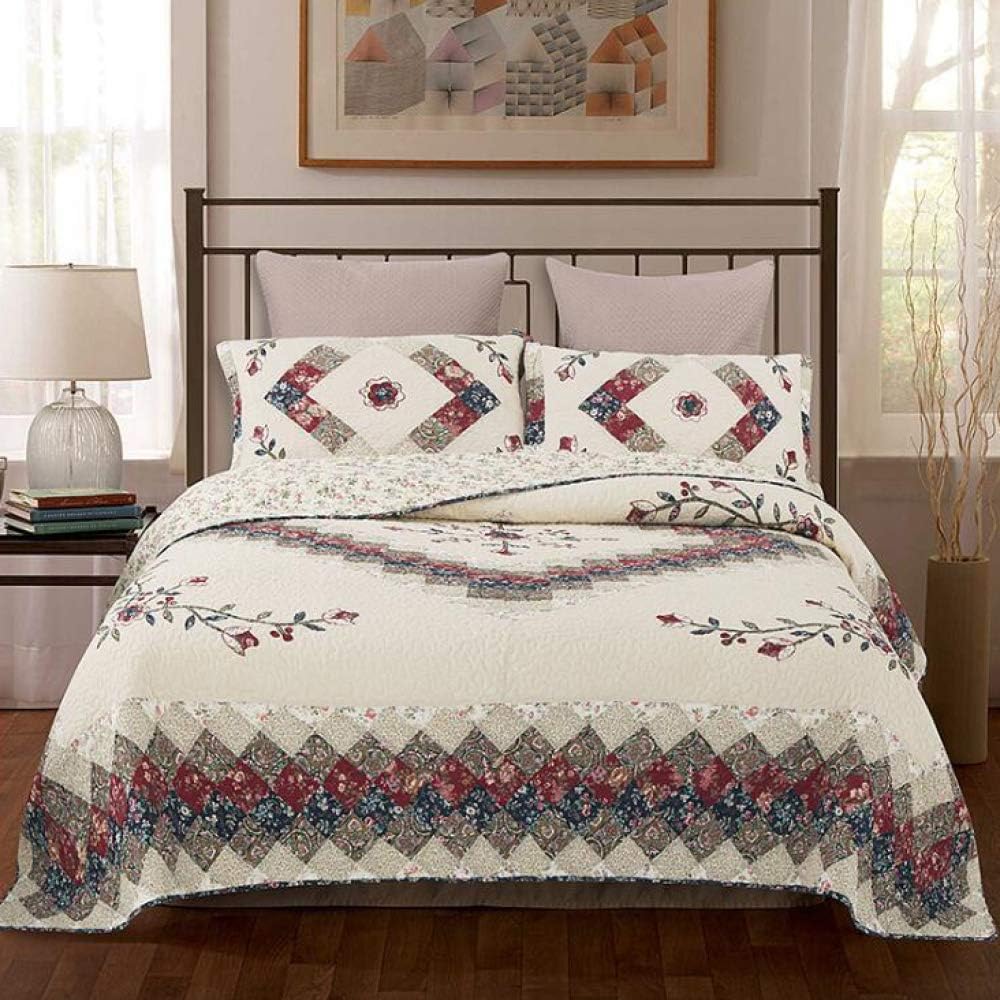 Gesteppte Tagesdecke Blumenmuster Bettdecke Baumwollbettdecken Double