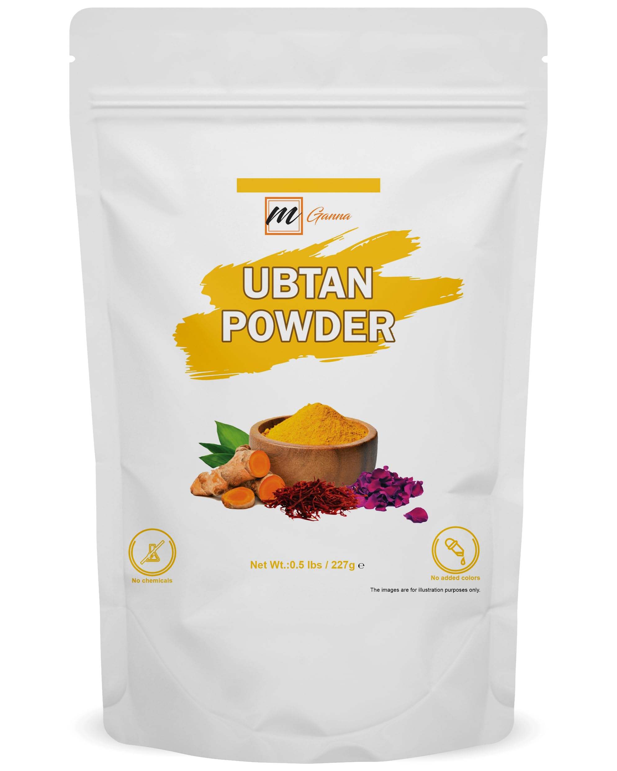 mGanna 100% Natural Ubtan Face Pack Powder and facial Mask 0.5 LBS / 227 GMS for smooth Spotless Glowing Skin