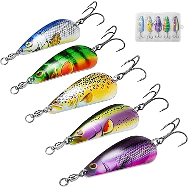 Ensemble de leurres de pêche à l'achigan, différents types, lot de 6 Ensemble de leurres de pêche à l'achigan, différents types, lot de 6